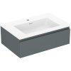 Mexen Orio, fürdőszobaszekrény 70 cm Otis mosdóval, 1 fiókkal, grafit matt/fehér matt, 91A10-07023-1-BF66-W18M01