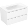 Mexen Orio, fürdőszobaszekrény 80 cm Vela mosdóval, 2 fiókkal, matt fehér, 91A10-08047-2-BFF01-W23M01