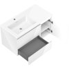 Mexen Orio, fürdőszobaszekrény 90 cm Otis mosdóval bal oldalon, 2S, 1D, fényes fehér, 91A13-09047-3-BBFFF00-W18L00