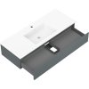 Mexen Rivel, fürdőszobaszekrény 120 cm Otis mosdóval, 1 fiókkal, rovátkolt, grafit matt/fehér matt, 91A20-12023-1-BF66-W18M0