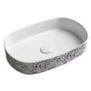 Isvea, INFINITY OVAL kerámia mosdópultra szerelhető, 55x36cm, terrazzo, 10NF65055-2L-TRZ