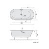 Polysan, ASTRA O ovális kád 165x75x48cm, fehér, 35611