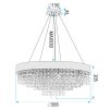 Toollight, mennyezeti lámpa 60cm, 16xG9, APP1787-16CP, arany, OSW-04058
