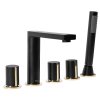 Rea Icon, 5 lyukú fürdőcsaptelep, fekete, REA-B3622
