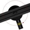Rea Linear rozsdamentes acél lefolyó NEO SLIM BLACK PRO 60 cm 360°-os szifonnal, fekete, REA-G8900
