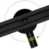 Rea Linear rozsdamentes acél lefolyó NEO SLIM BLACK PRO 60 cm 360°-os szifonnal, fekete, REA-G8900