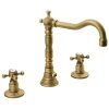 Reitano Rubinetteria, ANTEA három elemes mosdócsaptelep retro kifolyóval, lefolyóval, bronz, 3226