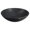 Sapho, BLOK kő mosdó átmérője 40cm, fekete Marquin, matt, 2401-35
