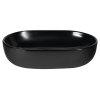 Sapho, CALEO kerámia mosdó, átmérő 60x42x14 cm, munkalap, matt fekete, CA590B