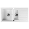 Sapho, Beépített gránit mosogató csepptálcával és tálcával, 96x48 cm, fehér, GR1331