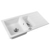 Sapho, Beépített gránit mosogató csepptálcával és tálcával, 96x48 cm, fehér, GR1331