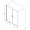 Mexen Pretoria Duo, 2-szárnyú zuhanyajtó nyílásig 140 cm, 6mm átlátszó üveg, króm profil, 852-140-000-02-00