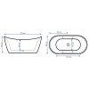 Rea FERRANO szabadon álló fürdőkád 170 x 80 cm, fehér, REA-W0106
