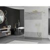 Mexen Kioto, átmenő zuhanyparaván 110 x 200 cm, 8 mm átlátszó / jegesedés üveg, 2x arany stabilizáló távtartó, 800-110-002-50-35