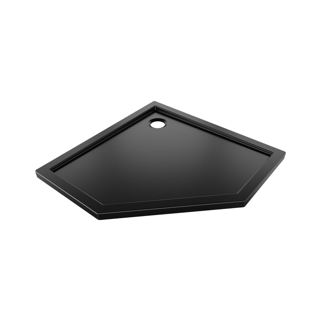 Mexen Flow, cădiță de duș pentagonală subțire 90 x 90 cm, negru mat, 46P709090