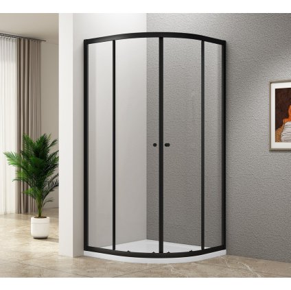 515782 aqualine arleta black stvrtkruhovy sprchovacia zastena 800x800mm cire sklo bls800