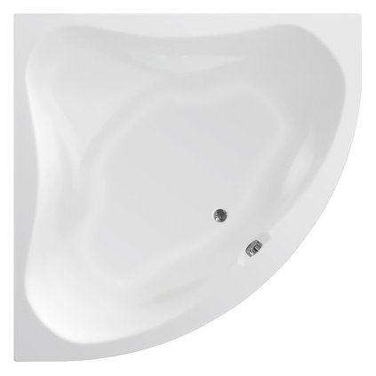 Aqualine, cada coltar DUNAJ II 140x140x48 cm, fara picioare, alba, G1340