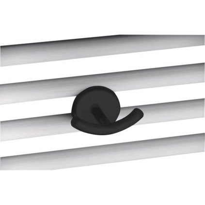 Aqualine, Cârlig dublu pentru elemente de încălzire drepte și rotunde, negru mat, 1801-23B
