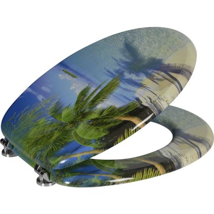 Aqualine, scaun de toaletă FUNNY cu imprimeu palmier, HY-S351