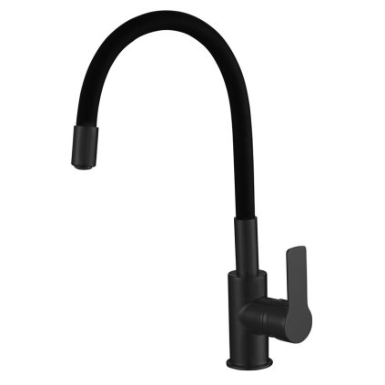 Aqualine, robinet pentru chiuvetă de sine stătător LORE, braț flexibil, mat negru, 1106-70B