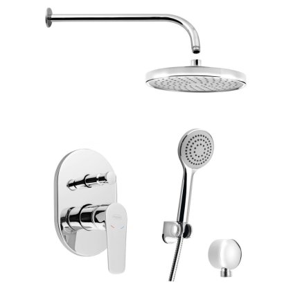 Aqualine, set de duș ascuns LOTTA cu robinet cu pârghie, 2 ieșiri, crom, LT743
