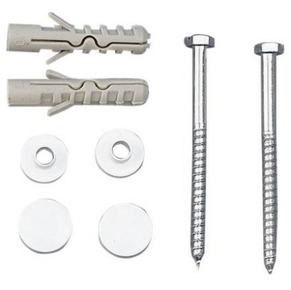 Aqualine, set MAK10 pentru ancorarea vaselor WC, șurub 6,0x80, alb, 40024