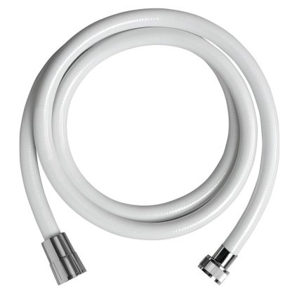 Aqualine, furtun de duș din plastic NOPEL, neted, 150 cm, alb, 11078