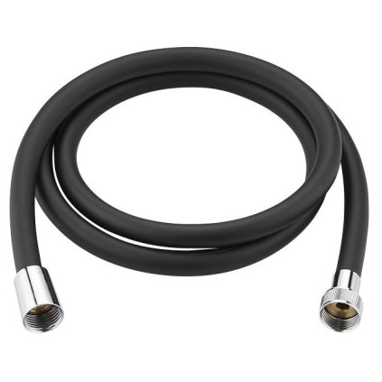 Aqualine, furtun de duș din plastic NOPEL, neted, 150 cm, negru, 11079
