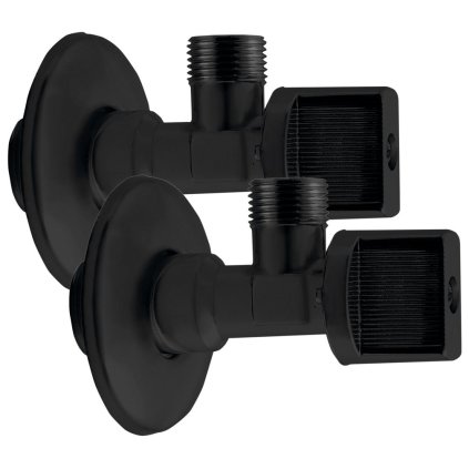 Aqualine, robinet cu bilă de colț 1/2"x3/8", fără piuliță, pereche, negru mat, 5306B