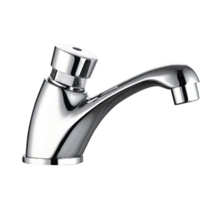 Aqualine, supapă pe piedestal cu auto-închidere pentru chiuvetă, crom, ZY12053
