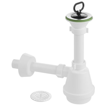 Aqualine, set sifon si iesire pentru articolul WH118, ABS/alb/crom, WEH070