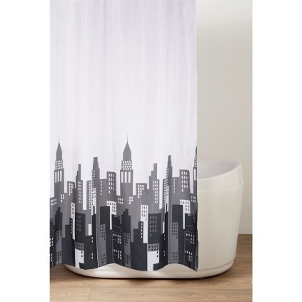 Aqualine, perdea de dus 180x200cm, poliester, cercuri, ZV030