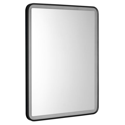 492287 aqualine swida zrkadlo s led osvetlenim 60x80cm dotykovy senzor stmievatelne cierna matna sw060