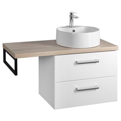 Aqualine, VEGA Set mobilier baie, latime 97,5 cm, alb/stejar platina, VG064-02
