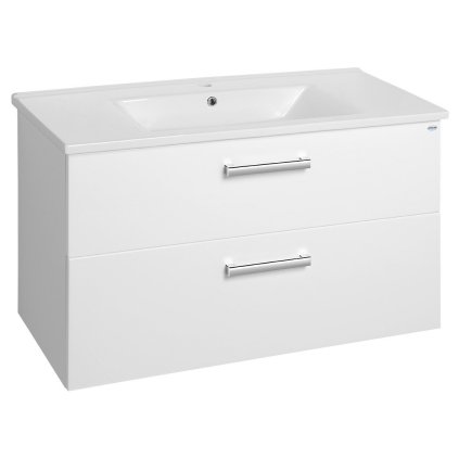 Aqualine, dulap chiuvetă VEGA 100cm, 2xsertare, alb, VG103