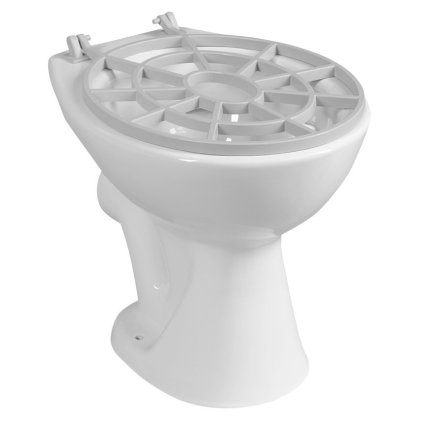 Aqualine, Chiuvetă de sine stătătoare din ceramică cu grătar 36x47 cm, gunoi spate, alb, VKS02