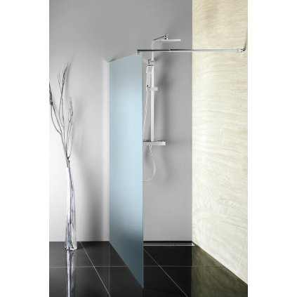 Aqualine, perete WALK-IN pentru instalare pe perete cu suport, dintr-o bucata, 900 mm, caramida de sticla, WI090