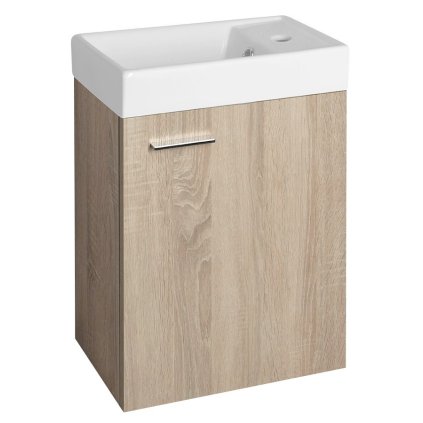 Aqualine, dulap ZOJA cu chiuveta ceramica 40x22 cm, stejar platinat, 51049DP-02