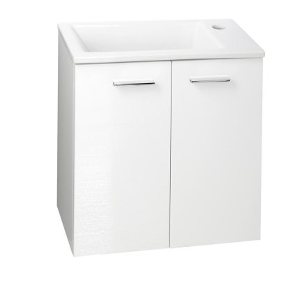 Aqualine, dulap lavoar ZOJA 49x50x24,6cm, 2 uși, alb, 51047A
