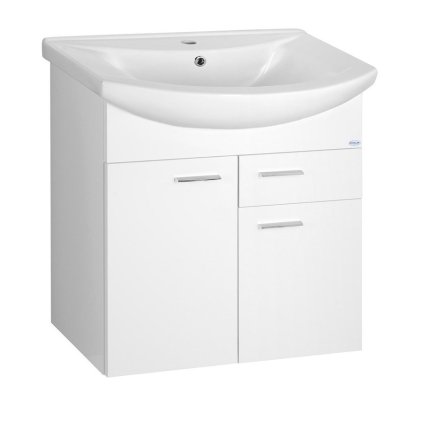 Aqualine, dulap lavoar ZOJA 61,5x74x32cm, 2x usi, 1x sertar, alb, 51065A
