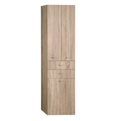 Aqualine, dulap înalt ZOJA/KERAMIA FRESH cu coș 50x184x29cm, stejar platină, 51295