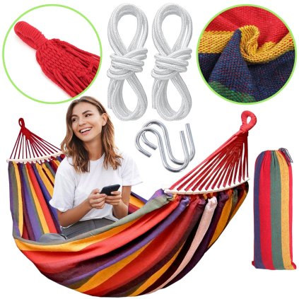 203652 5 bluegarden zavesna hojdacia siet s drevenou oporou pre 1 osobu 90x200cm hammock 400257 zlta ogr 09033