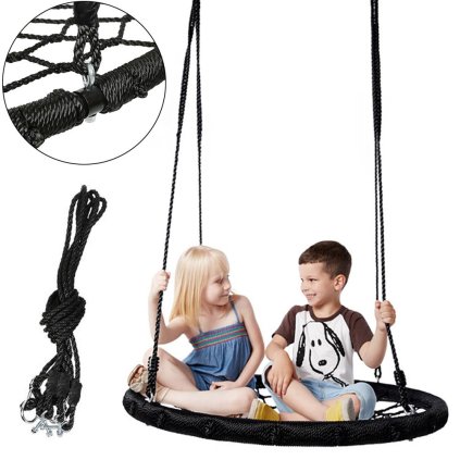 Bluegarden, cuib rotund de berze suspendat 100 cm 480155, negru, OGR-04789