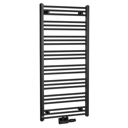 Bruckner, element de încălzire ALBRECHT 600x1250 mm, racord central, negru mat, 600.117.6