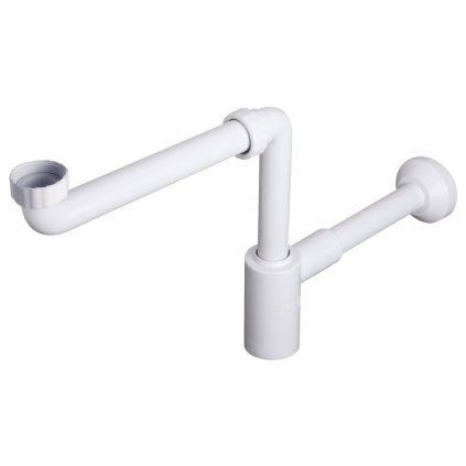 Bruckner, CRONO Sifon pentru chiuvetă cu economie de spațiu, 1'1/4 - 32 mm, alb, 151.124.0