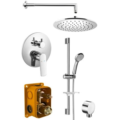 Bruckner, set de duș ascuns SCHMITZ cu baterie cu manetă, 2 ieșiri, crom, 863.142.1