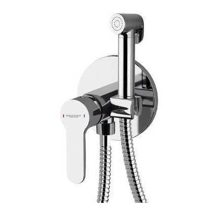 Bruckner, baterie SIEGER ascunsă cu spray pentru bideu, rotundă, cromată, 914.007.1