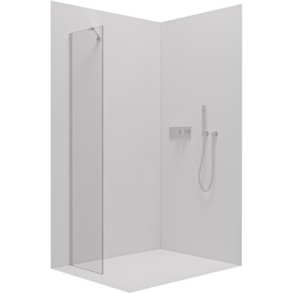 Cerano Antelo, paravan de dus pentru coltul de dus 30x190 cm, sticla transparenta 6 mm, profil cromat, CER-CER-432433