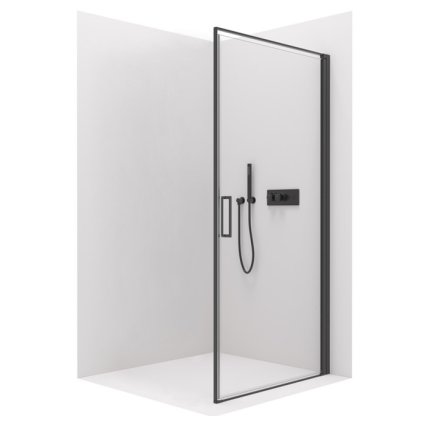 Cerano Porte, usa de dus cu 1 canat 90x195 cm, sticla transparenta 8mm, profil negru, CER-CER-413492