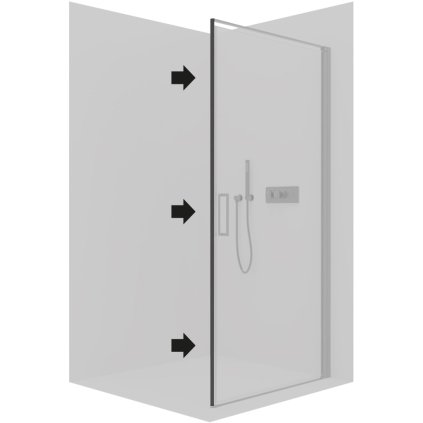 Cerano Porte, profil de perete 190 cm pentru instalare într-o nișă pentru uși și paravane Porte L/P, negru mat, CER-CER-476318